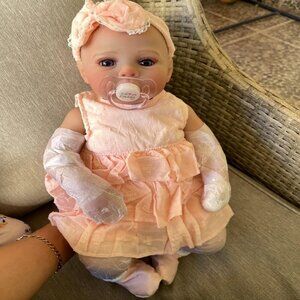 🆕18Inch Full Platinum Silicone Reborn Baby Doll Girl Realistic Newborn Mia